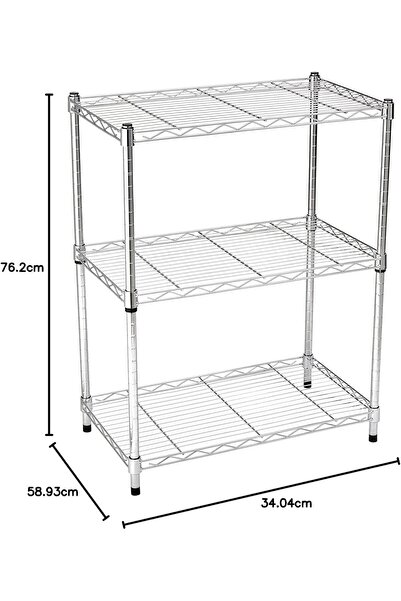 Amazon basics 3-Shelf Adjustable Heavy Duty Wire Storage Shelving Unit, Chrome