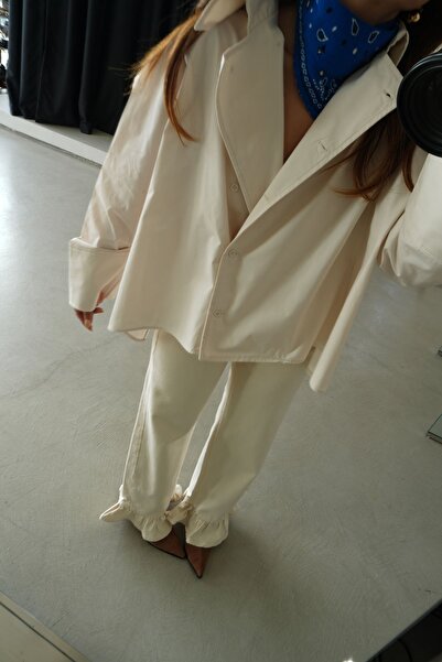 Özge Özgenç Oversized Shirt with Side Buttons