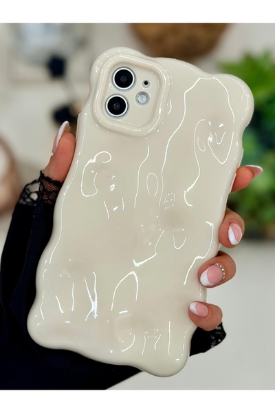 Go Aksesuar iPhone 11 Compatible 3D Bubble Design Pastel Color Flexible Silicone Case