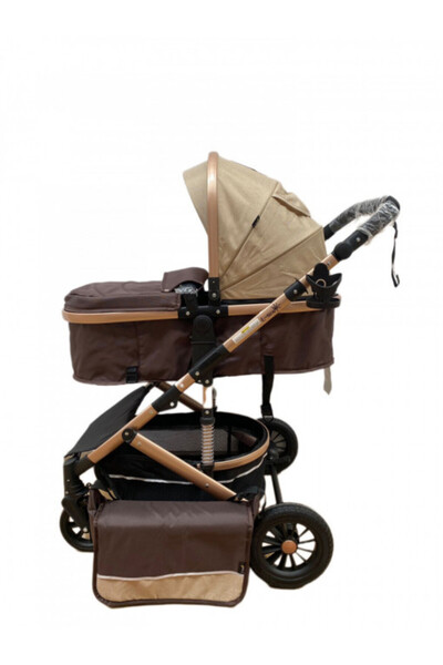L-Sun 2-in-1 Reversible Stroller T7, Carrycot & Seat, Suspension, Cream