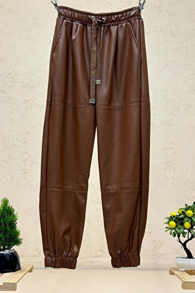 sahnemoda Waist Leg Rubber Leather Trousers