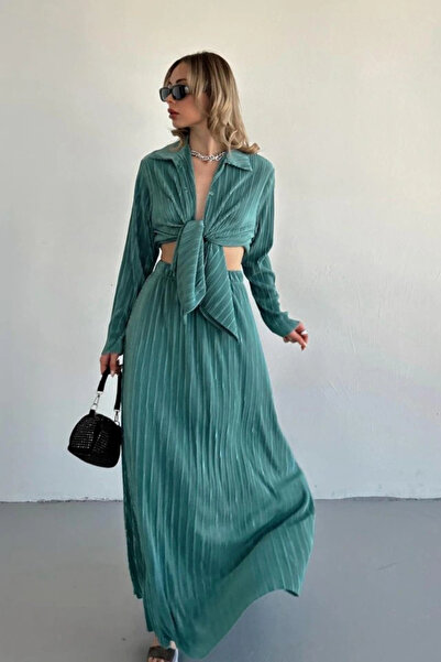 GENCULUS Int Corduroy Shirt and Long Skirt Set