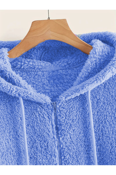 LG LAGULER Full Zip Jacket, Slant Pocket Plush Hoodie, Casual Long Sleeve Hoodies