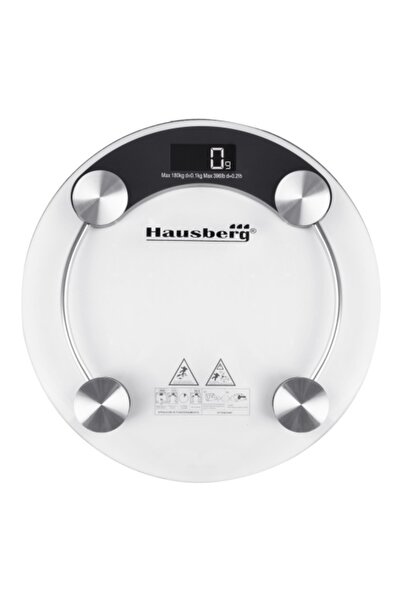 Hausberg HB-6000 NG Body Scale - LCD, Auto-off, Battery Indicator, 180 kg, Transparent Glass, Black