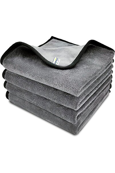 SOFTSPUN Microfiber Super Absorbent Cloth 500 GSM 40x40 cm Pack of 4 - Grey