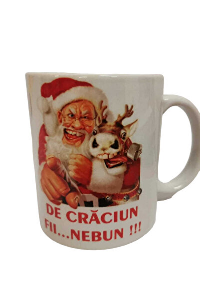 magazinu de gravura Ceramic mug with funny message - For Christmas be... crazy