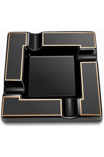 Generic Seliau Cigar Ashtray Large Ceramic Black (7.6 in)