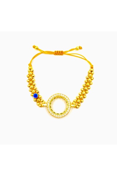 Parılda Premium Altın Kaplama Modern Kristal Model Dorikalı Çeyrekli Bileklik