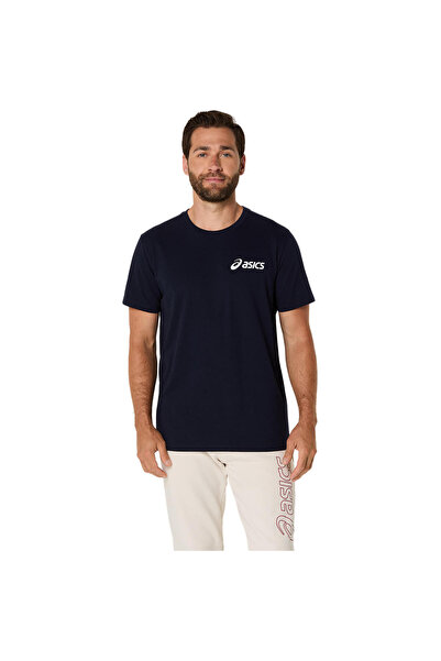 Asics 2031E659-402 ASICS CHEST LOGO SS TE Siyah Yuvarlak Yaka Normal Baskılı ...