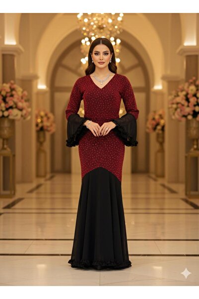 NARCISSUS FASHION Evening dress with metallic pleats