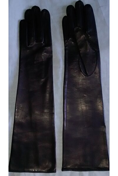 NO BRAND Long leather gloves 40 cm, nappa leather, size 7