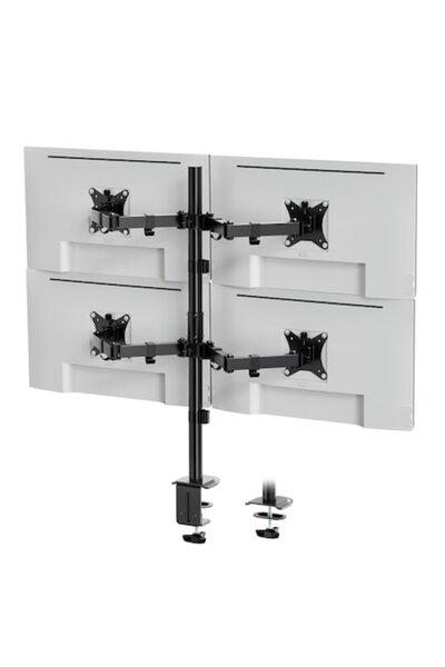 VonHaus Suport pentru 4 monitoare de 17–32", monitor cu prindere VESA 75x75 ș...