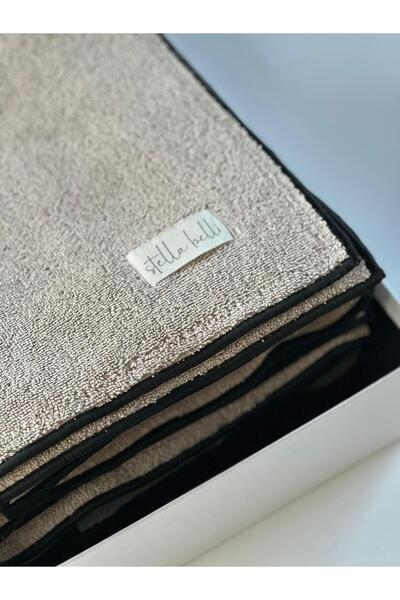 Stella Belli 100% Cotton 90 X 150 cm Bath Towel | Hotel | Soura | Edge Black Special Embroidered