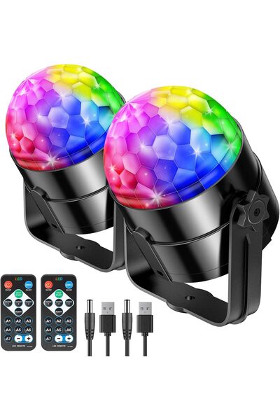 Riyof RIYO 360° Rotation Sound-Activated Disco Ball Lights with Remote