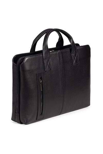 mussen Grandora 100% Genuine Leather 15.6 Inch Laptop Briefcase – 3 Compartments, Pool Zipper