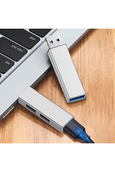 AdyMel USB Type-C & Type-A Adapter Hub (Aluminum, USB 3.0 5Gbps, USB 2.0 480Mbps) - Gray