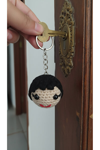 Talinhandmade El Örgüsü Makrome Anahtarlık | Amigurumi Kafa Figürlü | El Yapımı Pamuk İp