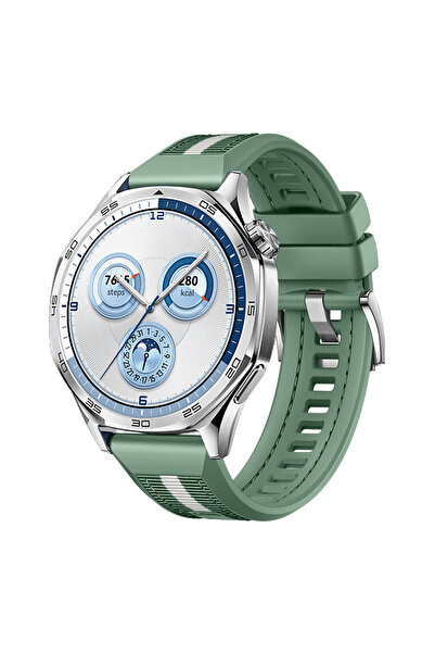 Sneezy Sportstripe Mesh Pattern Metal Buckle Silicone Smart Watch Band Compatible with Huawei Watch Gt5 46mm