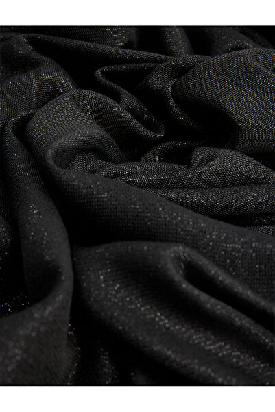 Koton Silvery Textured Thin Tassel Long Scarf