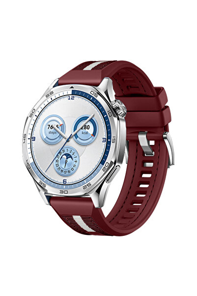 Sneezy Sportstripe Mesh Pattern Metal Buckle Silicone Smart Watch Band Compatible with Huawei Watch Gt5 46mm