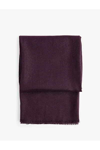 Koton Silvery Textured Thin Tassel Long Scarf