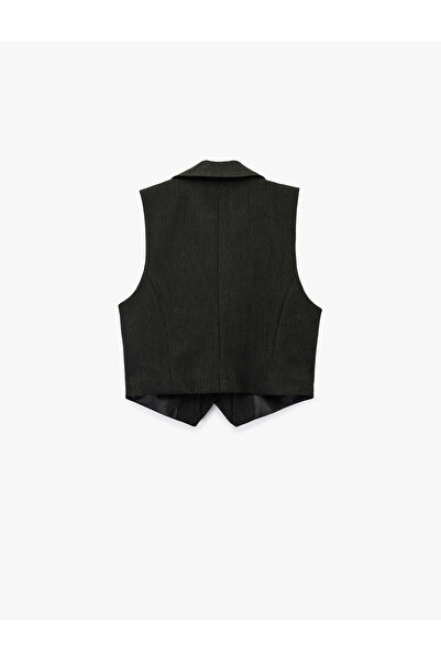 Koton Pocket Detailed V-Neck Buttoned Sleeveless Vest