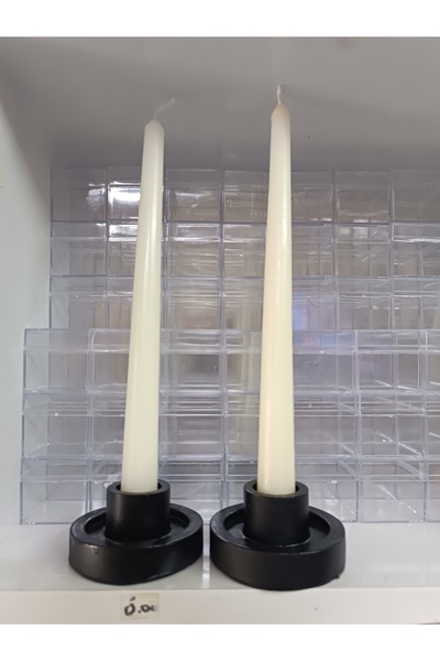 Handmade Şamdanlı Şamdan Mumlar 2 li