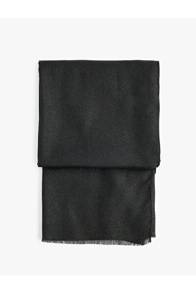 Koton Silvery Textured Thin Tassel Long Scarf