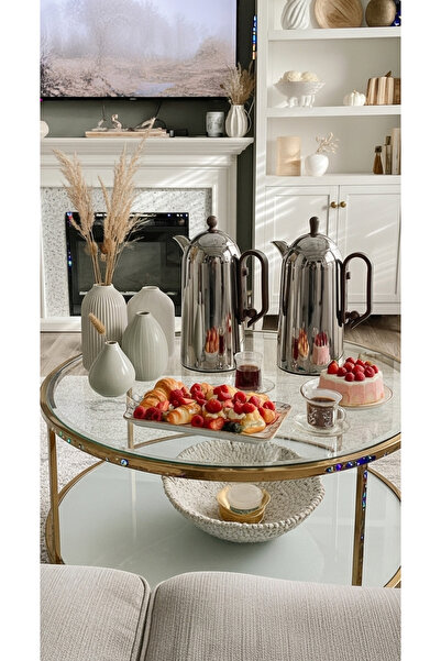 Generic 1-liter tea and coffee thermos set with a royal design