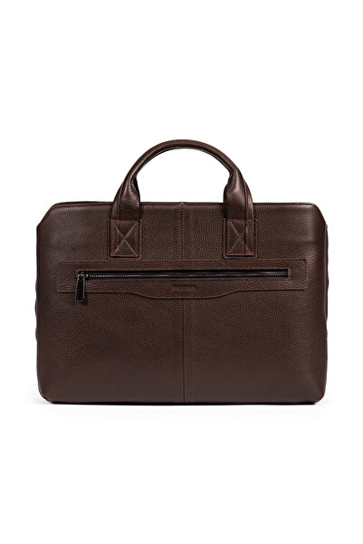 mussen Grandora 100% Genuine Leather 15.6 Inch Laptop Briefcase – 3 Compartments, Pool Zipper