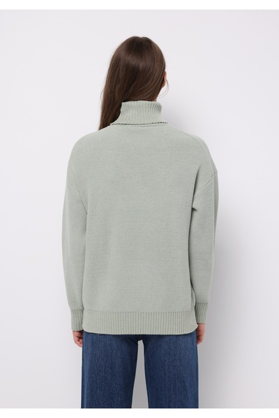 Colin's Regular Fit Turtleneck Plain Women's Green Sweater