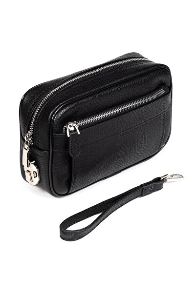 mussen Monarque Genuine Cowhide Leather Men's Locked Hand Portfolio Bag, 3 Pockets, Zippered (21X12X6 cm)