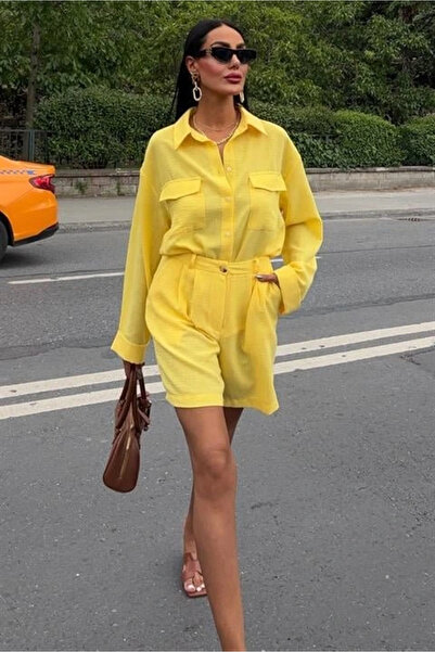 GENCULUS Shirt and Shorts Flared Linen Suit 10130