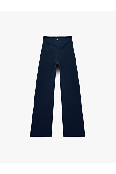 Koton Αθλητικό παντελόνι με ψηλή μέση καμπάνα άνετο και άνετο