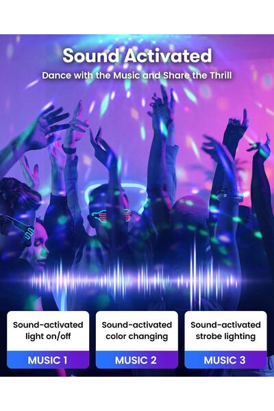 Riyof RIYO 360° Rotation Sound-Activated Disco Ball Lights with Remote