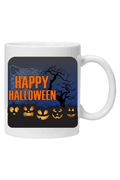 CRD PRINT White mug with 'Happy Halloween' inscription, 330 ml