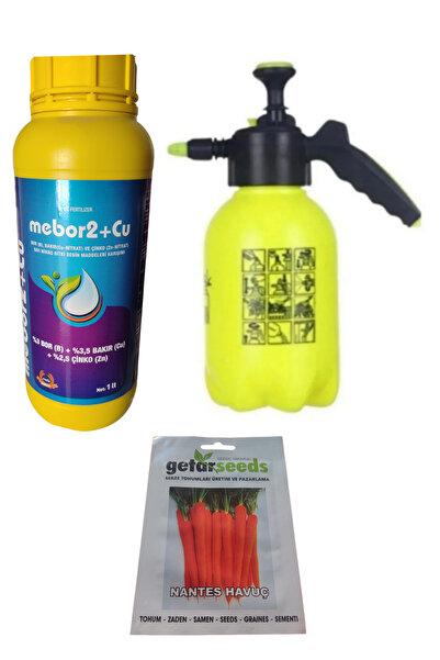 meb MEBOR2+Cu Meyve Sebzeler için Yaprak Gübresi/2Lt İlaçlama Pompası/Havuç T...