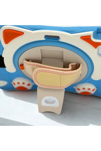 Cat - Cot Kids Cat-Themed Shockproof Case for iPad Air 4th Generation - 360° Rotating Stand & Adjustable Strap