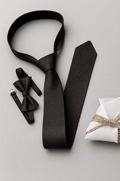 Colermi Gerçek Deri Kravat ve Papyon Seti – Şık ve Özel Tasarım
