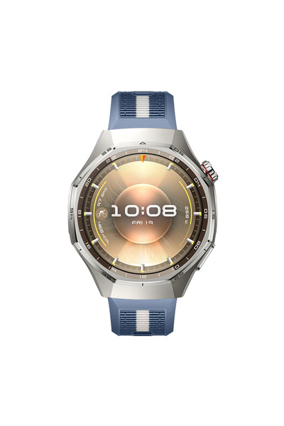 Sneezy Sportstripe Mesh Pattern Silicone Smart Watch Band with Metal Buckle Compatible with Huawei Watch Gt6 Pro 46mm