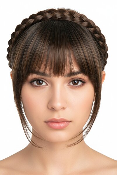 gigigiyim Doğal Görünümlü Örgülü Saç Tokalı Takma Perçem