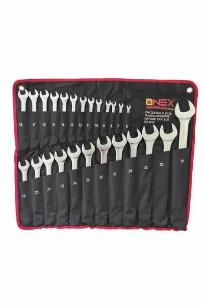 GERMANUS Onex German Style OX-252 Fixed Combination Wrenches, 25 Pieces, 6-36 mm, Cr-V