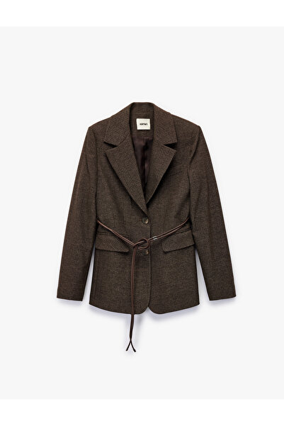 Koton X Melis Ağazat - Μακρυμάνικο μπλέιζερ με ζώνη και τσέπες