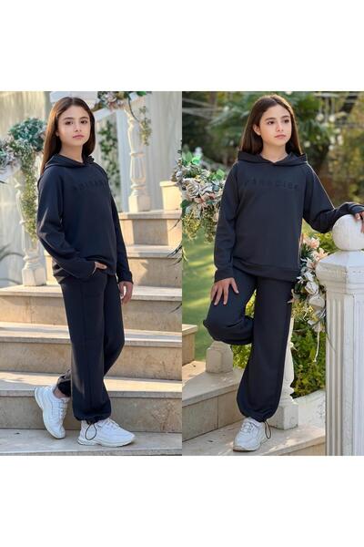 MUMİKİDS Girl's Winter Hooded Bottom and Top Set