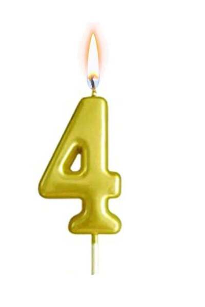 Generic Happy Birthday Candle Number 4 Size 2.5x4.5cm