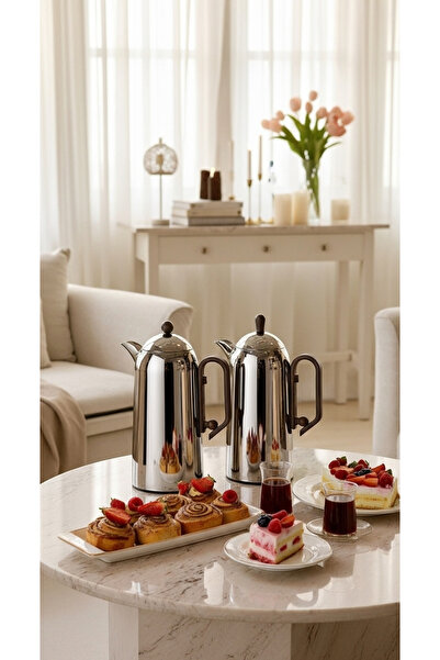 Generic 1-liter tea and coffee thermos set with a royal design