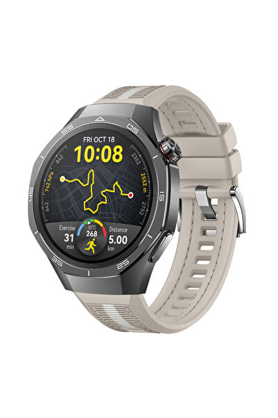 Sneezy Sportstripe Mesh Pattern Silicone Smart Watch Band with Metal Buckle Compatible with Huawei Watch Gt5 Pro 46mm