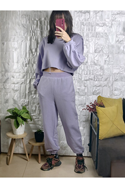 moda rüyası طقم رياضي نسائي بتفاصيل أكمام أرجوانية