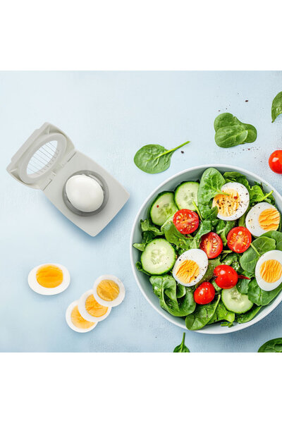 cc bin shihon 2-in-1 Fast Egg Slicer made of plastic with steel blades