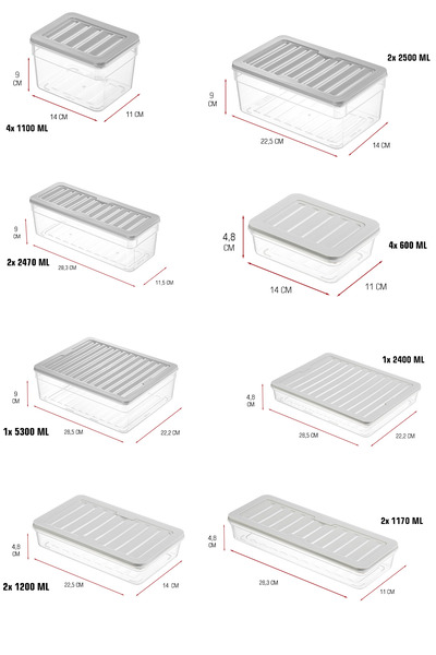 FİTHOME 18-Piece Refrigerator and Freezer Organizer Storage Container Set Microwave-Safe Bpa-Free In-Cabinet Storage Container